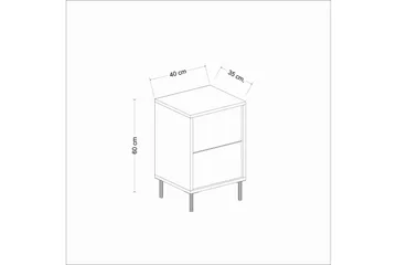 Imaj Natbord 40 cm - Hvid marmor/Guld - Møbler - Borde - Aflastningsbord - Sengebord