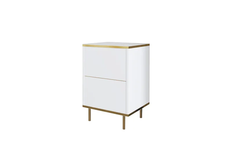 Imaj Natbord 40 cm - Hvid/Guld - Møbler - Borde - Aflastningsbord - Sengebord