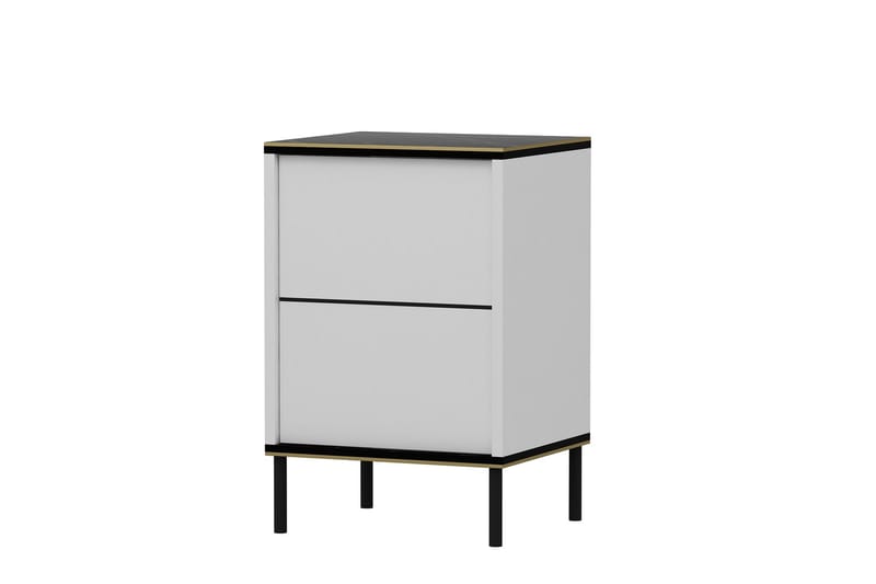 Imaj Natbord 40 cm - Hvid/Sort/Guld - Møbler - Borde - Aflastningsbord - Sengebord