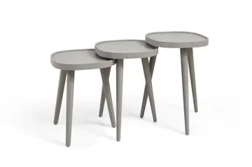 Indskudsbord (3 dele) Wallxpert Polen Kare (42 x 63 x 42 cm) Grå - Grå - Møbler - Borde - Aflastningsbord - Indskudsborde