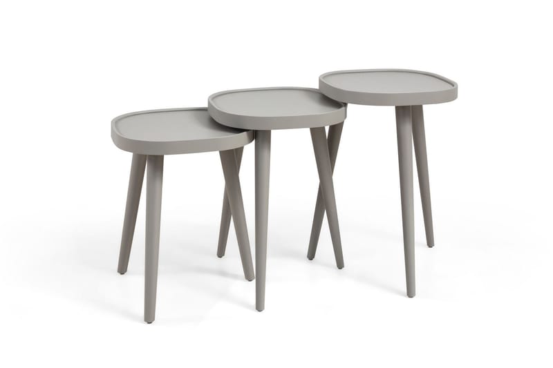 Indskudsbord (3 dele) Wallxpert Polen Kare (42 x 63 x 42 cm) Grå - Grå - Møbler - Borde - Aflastningsbord - Indskudsborde