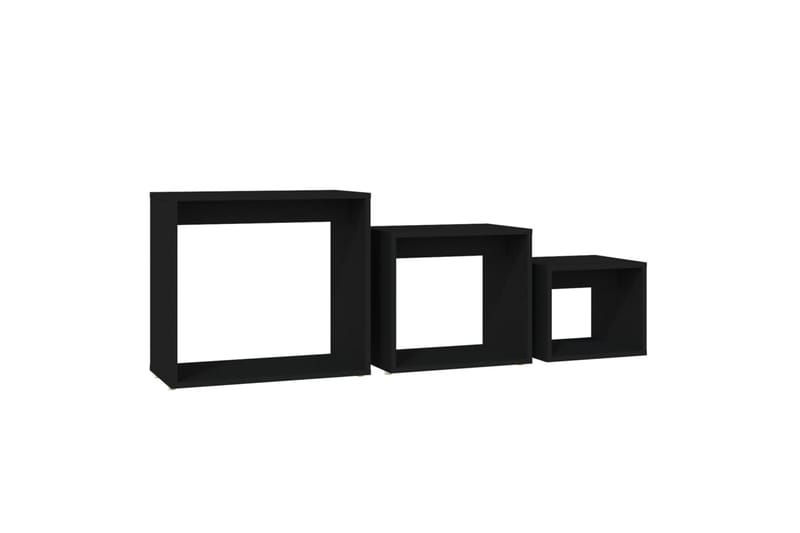 indskudsborde 3 stk. spånplade sort - Sort - Møbler - Borde - Aflastningsbord - Indskudsborde