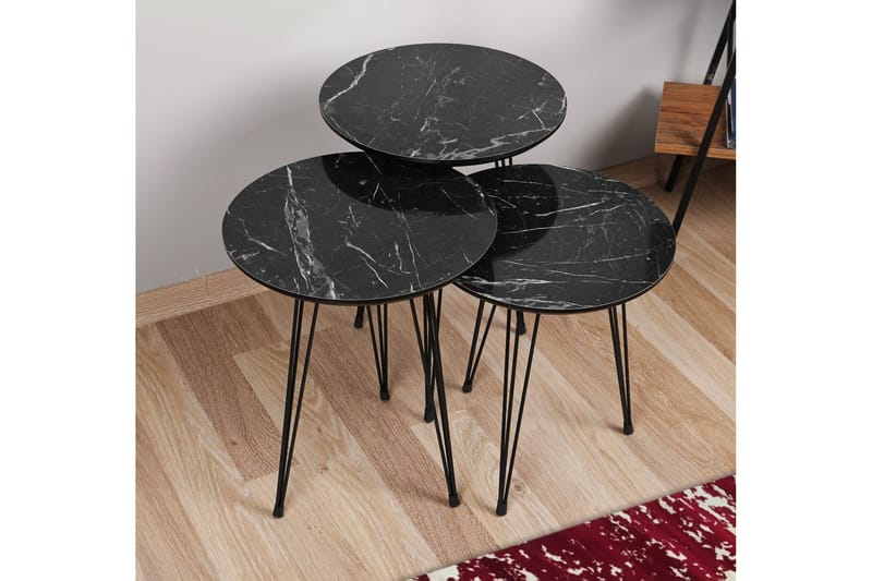 Apisa Indskudsbord 45 cm - Grå/Sort - Møbler - Borde - Aflastningsbord - Indskudsborde