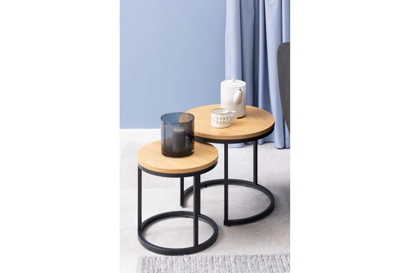 Belgrat Sidebord Rund - Natur - Møbler - Borde - Aflastningsbord - Indskudsborde