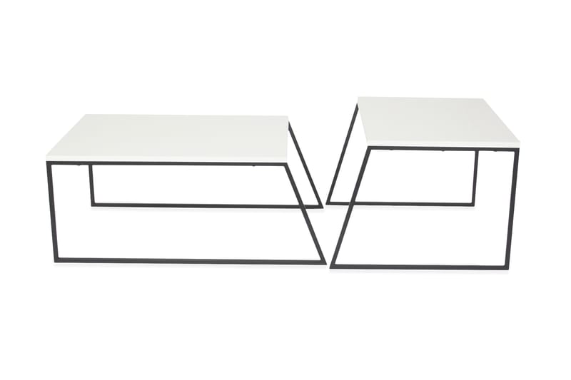 Bodsjö Indskudsbord 88 cm 2 Bord - Hvid/Sort - Møbler - Borde - Aflastningsbord - Indskudsborde