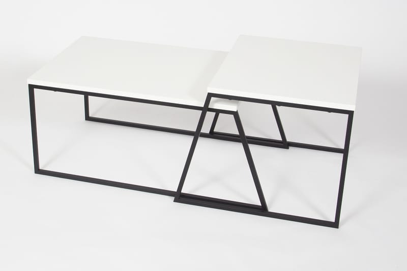 Bodsjö Indskudsbord 88 cm 2 Bord - Hvid/Sort - Møbler - Borde - Aflastningsbord - Indskudsborde