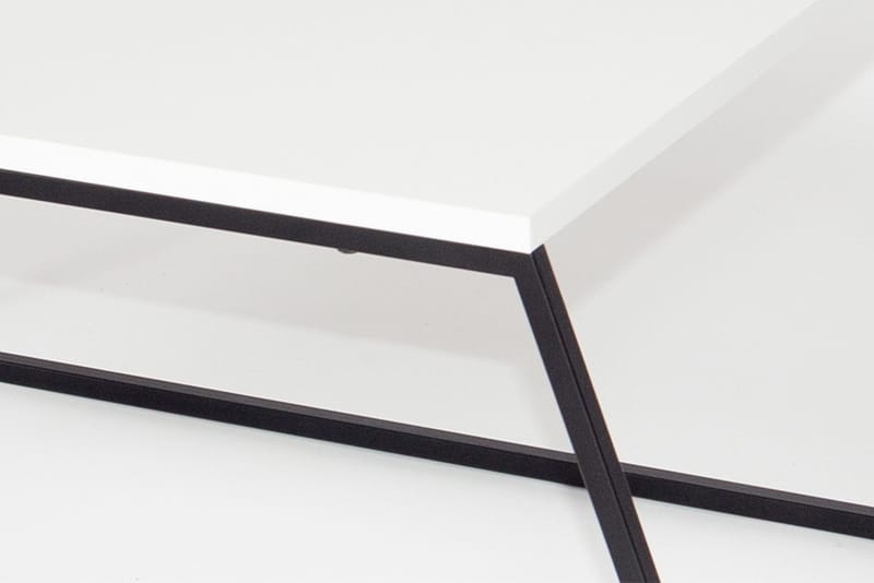 Bodsjö Rektangulært Indskudsbord 88 cm i Metal med Stenlook - Hvid - Møbler - Borde - Aflastningsbord - Indskudsborde