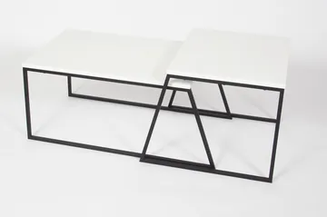 Bodsjö Rektangulært Indskudsbord 88 cm i Metal med Stenlook - Hvid - Møbler - Borde - Aflastningsbord - Indskudsborde