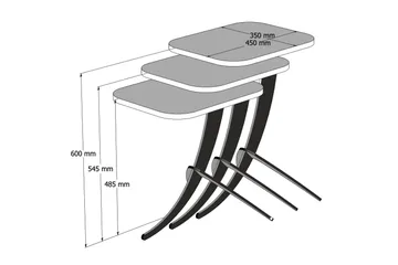 Erykah Indskudsbord 45 cm - Sort - Møbler - Borde - Aflastningsbord - Indskudsborde
