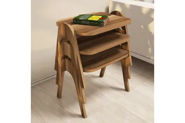 Hovdane Indskudsbord 49 cm 3 Bord - Brun/Natur - Møbler - Borde - Aflastningsbord - Indskudsborde