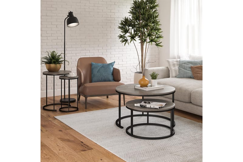 Tamazi Sætborde - Grå - Møbler - Borde - Aflastningsbord - Indskudsborde