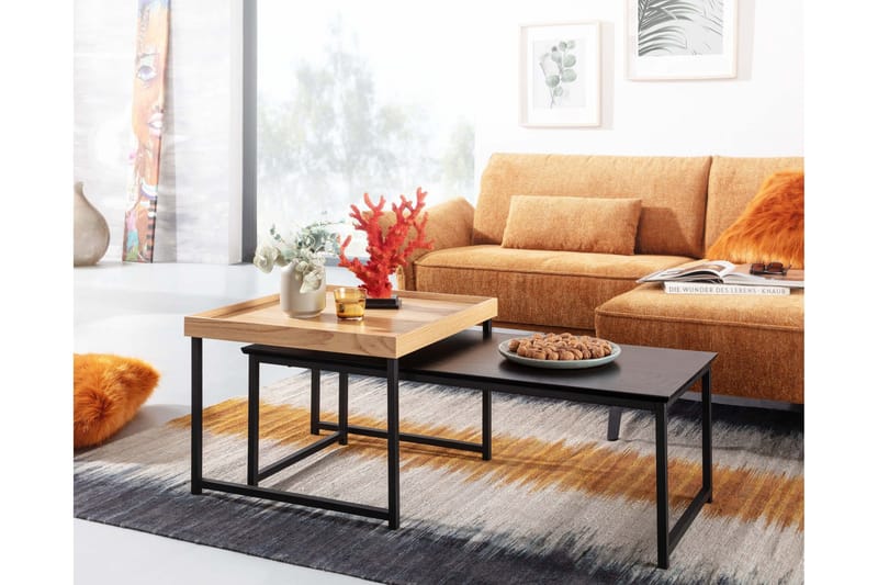 Wilhem Satsbord 110 cm Fyrkantig Wohnling Natur - Møbler - Borde - Aflastningsbord - Indskudsborde