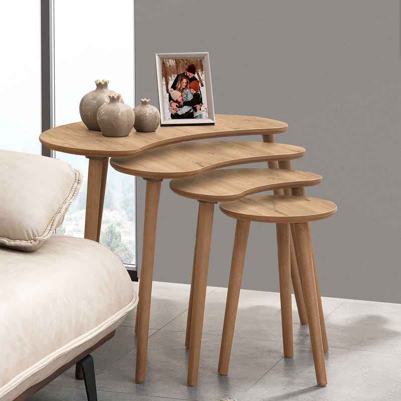 Indumati indskudsborde 75 cm - Eg - Møbler - Borde - Aflastningsbord - Indskudsborde
