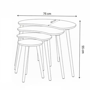 Indumati indskudsborde 75 cm - Eg - Møbler - Borde - Aflastningsbord - Indskudsborde