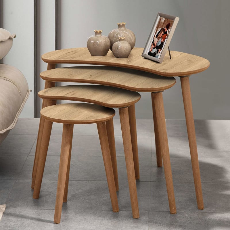 Indumati indskudsborde 75 cm - Eg - Møbler - Borde - Aflastningsbord - Indskudsborde