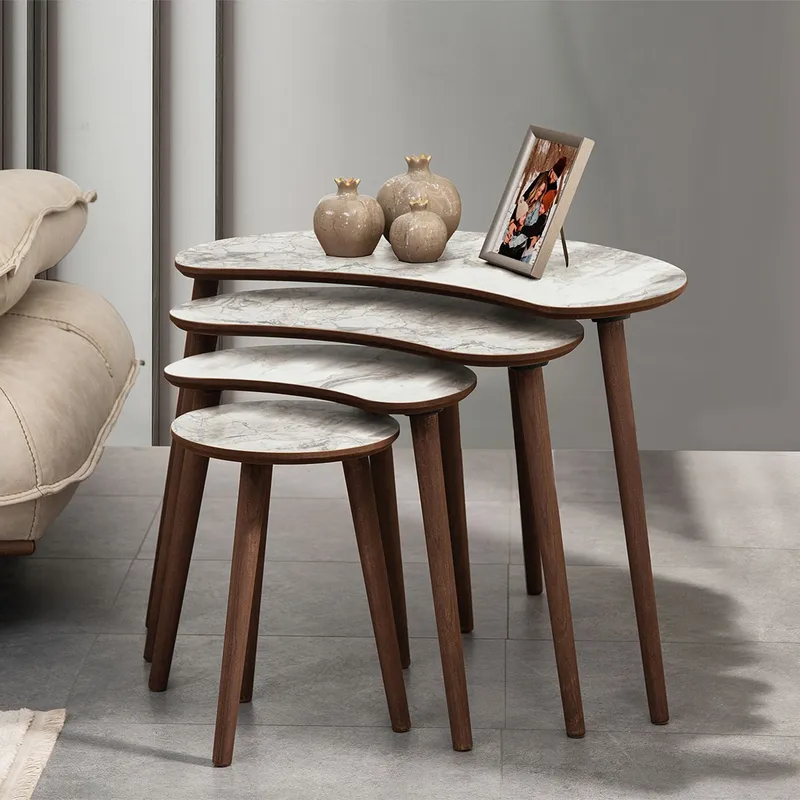 Indumati indskudsborde 75 cm - Hvid - Møbler - Borde - Aflastningsbord - Indskudsborde