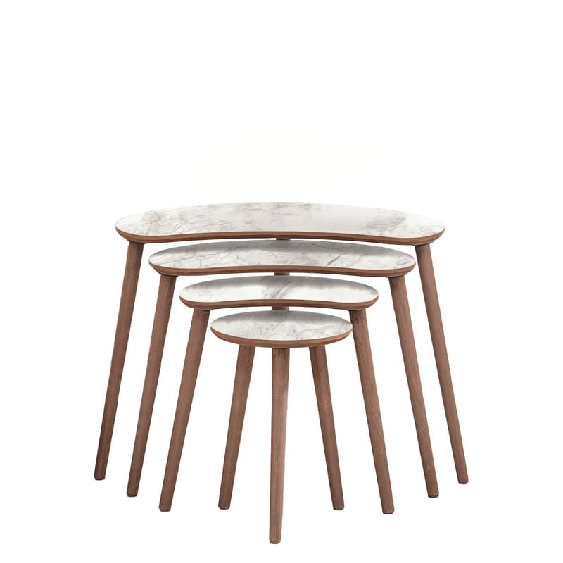 Indumati indskudsborde 75 cm - Hvid - Møbler - Borde - Aflastningsbord - Indskudsborde