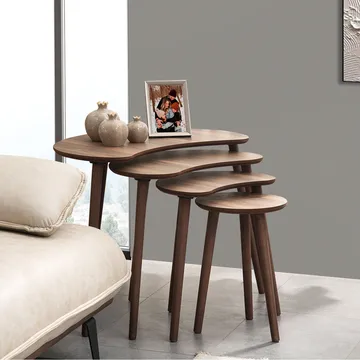 Indumati indskudsborde 75 cm - Valnød - Møbler - Borde - Aflastningsbord - Indskudsborde