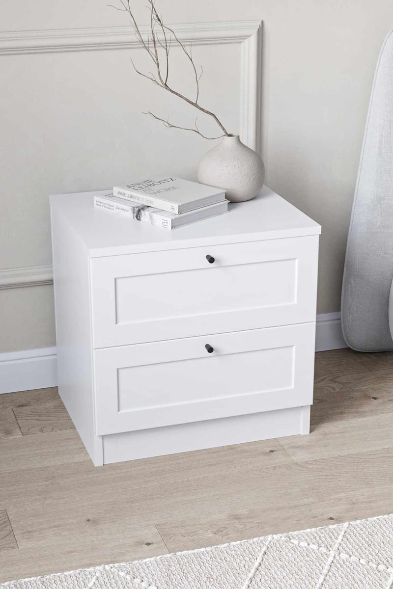 Interlaken natbord 50 cm - Hvid - Møbler - Borde - Aflastningsbord - Sengebord
