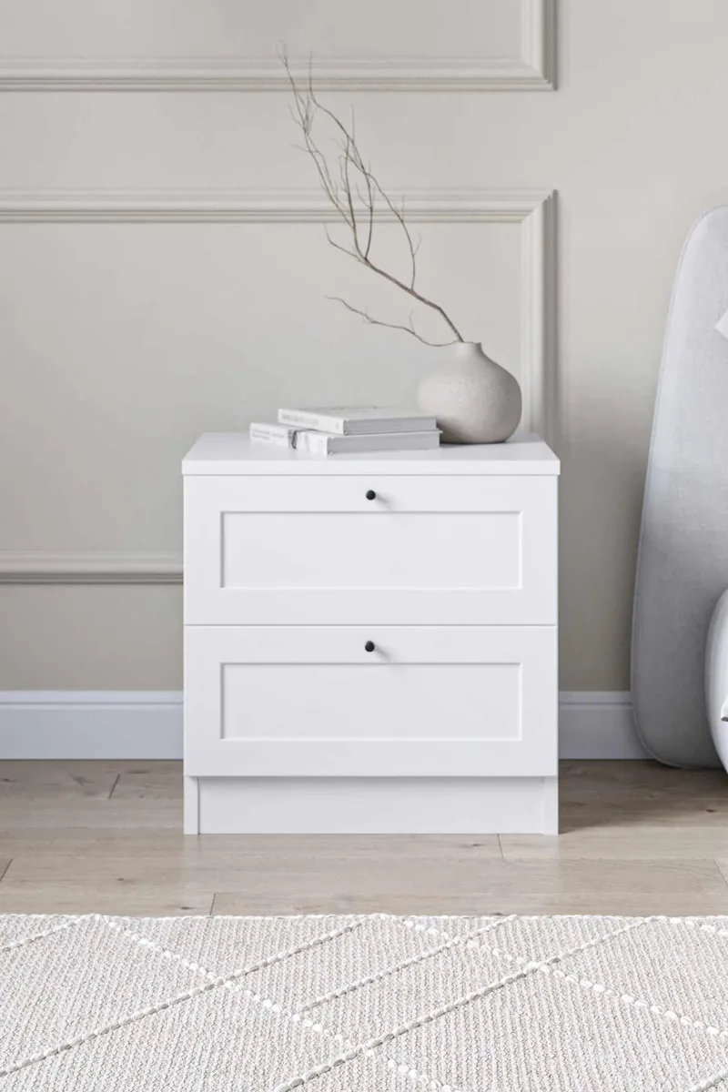 Interlaken natbord 50 cm - Hvid - Møbler - Borde - Aflastningsbord - Sengebord