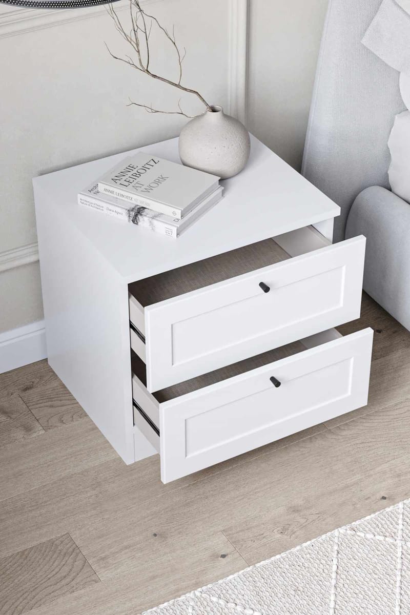 Interlaken natbord 50 cm - Hvid - Møbler - Borde - Aflastningsbord - Sengebord