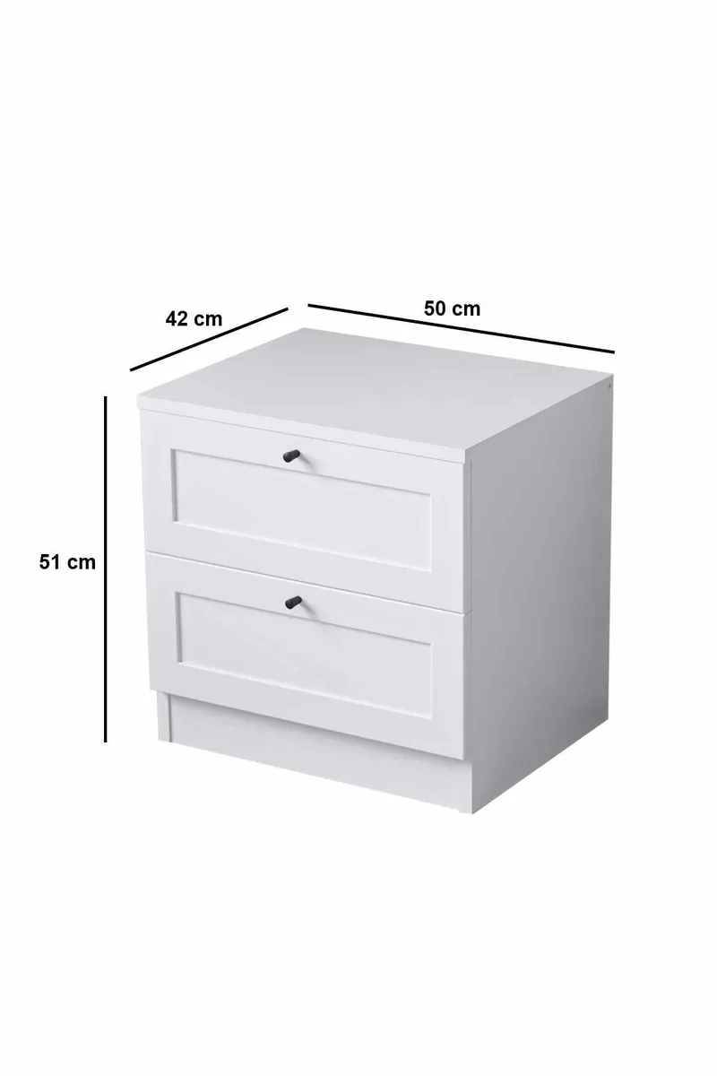 Interlaken natbord 50 cm - Hvid - Møbler - Borde - Aflastningsbord - Sengebord