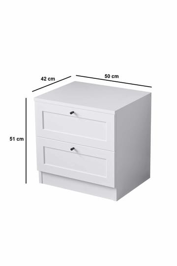Interlaken natbord 50 cm - Hvid - Møbler - Borde - Aflastningsbord - Sengebord