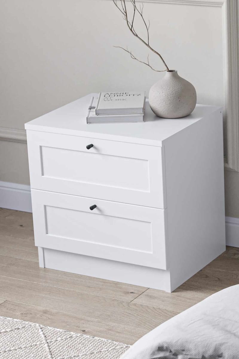 Interlaken natbord 50 cm - Hvid - Møbler - Borde - Aflastningsbord - Sengebord