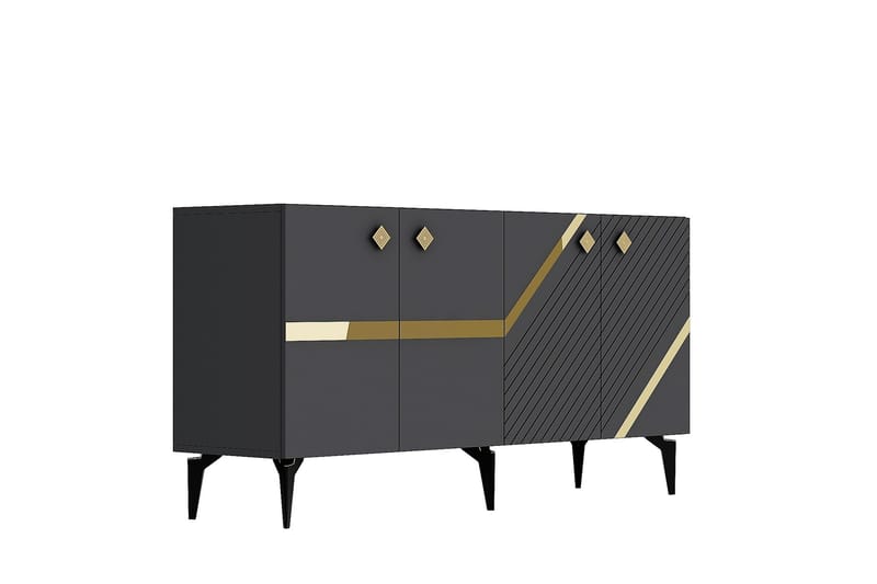 Iris Konsolbord 150 cm - Antracit/Guld - Møbler - Borde - Aflastningsbord - Entrébord