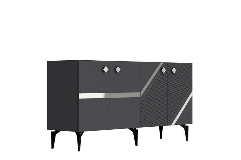 Iris Konsolbord 150 cm - Antracit/Sølv - Møbler - Borde - Aflastningsbord - Entrébord