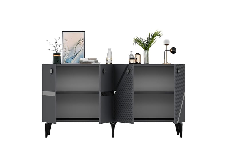 Iris Konsolbord 150 cm - Antracit/Sølv - Møbler - Borde - Aflastningsbord - Entrébord