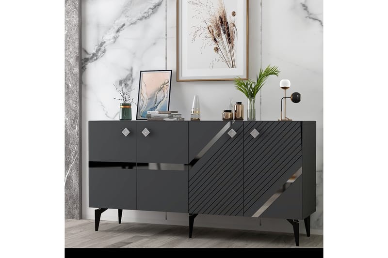 Iris Konsolbord 150 cm - Antracit/Sølv - Møbler - Borde - Aflastningsbord - Entrébord