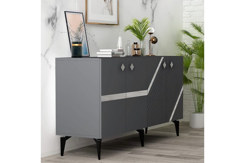 Iris Konsolbord 150 cm - Antracit/Sølv - Møbler - Borde - Aflastningsbord - Entrébord