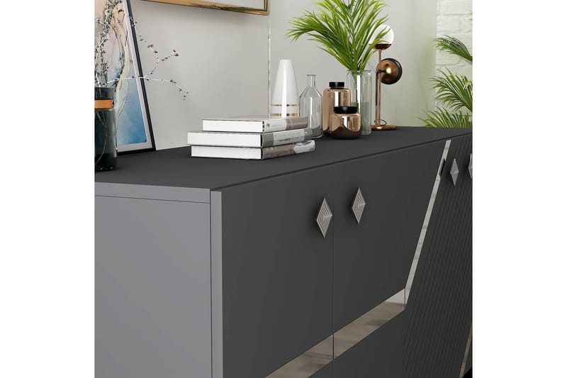 Iris Konsolbord 150 cm - Antracit/Sølv - Møbler - Borde - Aflastningsbord - Entrébord