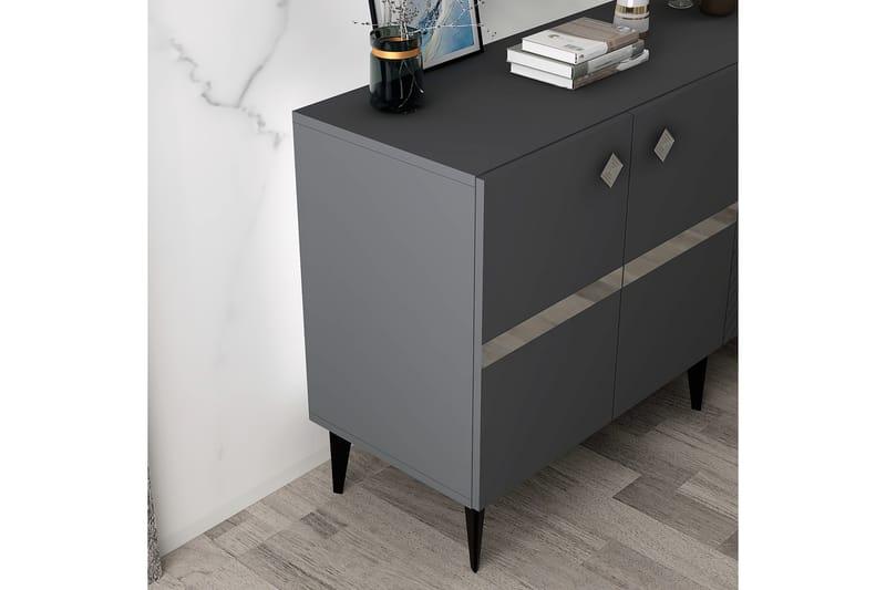 Iris Konsolbord 150 cm - Antracit/Sølv - Møbler - Borde - Aflastningsbord - Entrébord