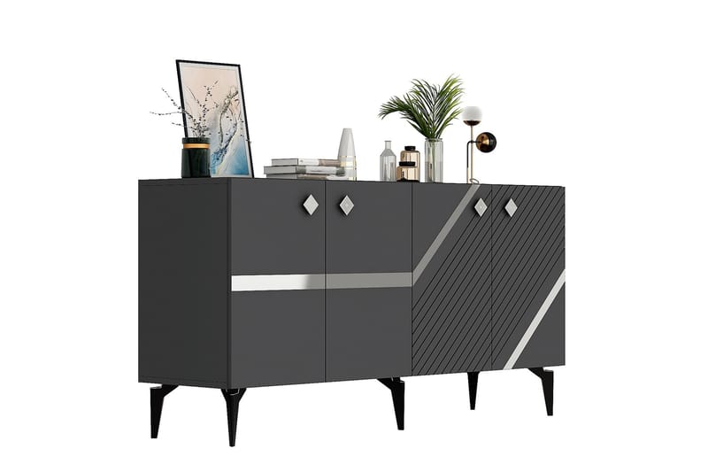 Iris Konsolbord 150 cm - Antracit/Sølv - Møbler - Borde - Aflastningsbord - Entrébord