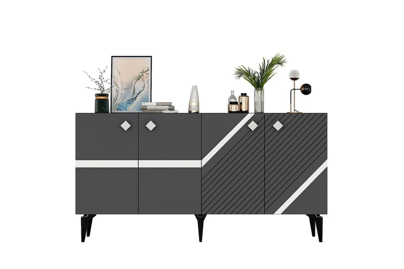 Iris Konsolbord 150 cm - Antracit/Sølv - Møbler - Borde - Aflastningsbord - Entrébord
