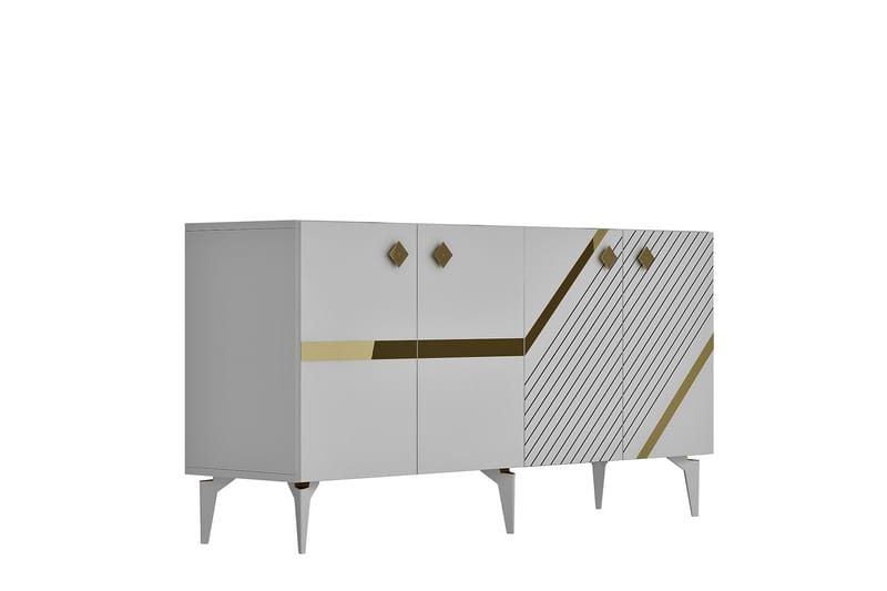 Iris Konsolbord 150 cm - Hvid/Guld - Møbler - Borde - Aflastningsbord - Entrébord
