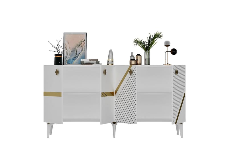 Iris Konsolbord 150 cm - Hvid/Guld - Møbler - Borde - Aflastningsbord - Entrébord
