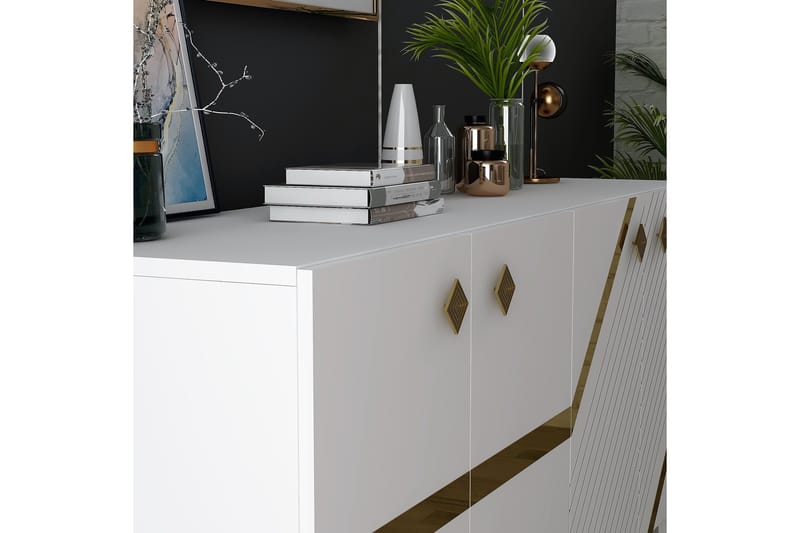 Iris Konsolbord 150 cm - Hvid/Guld - Møbler - Borde - Aflastningsbord - Entrébord