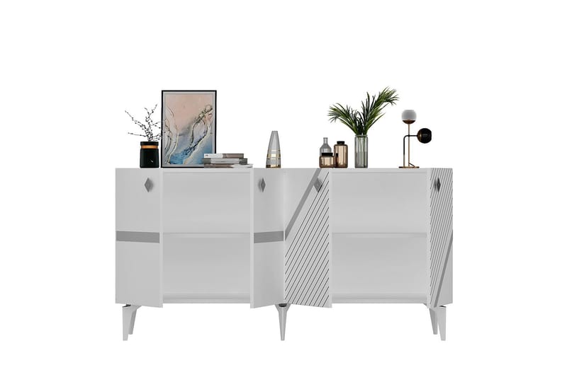 Iris Konsolbord 150 cm - Hvid/Sølv - Møbler - Borde - Aflastningsbord - Entrébord