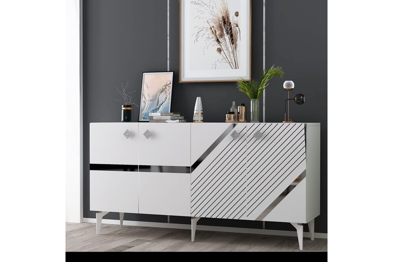 Iris Konsolbord 150 cm - Hvid/Sølv - Møbler - Borde - Aflastningsbord - Entrébord