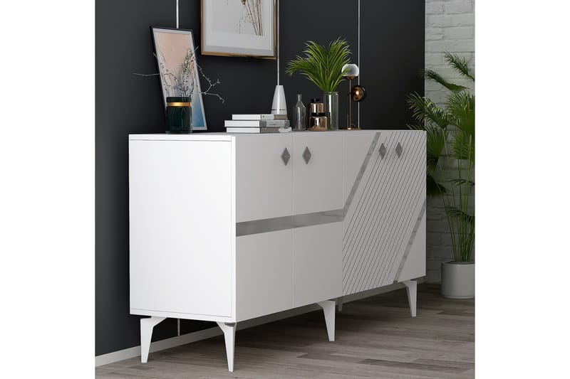 Iris Konsolbord 150 cm - Hvid/Sølv - Møbler - Borde - Aflastningsbord - Entrébord
