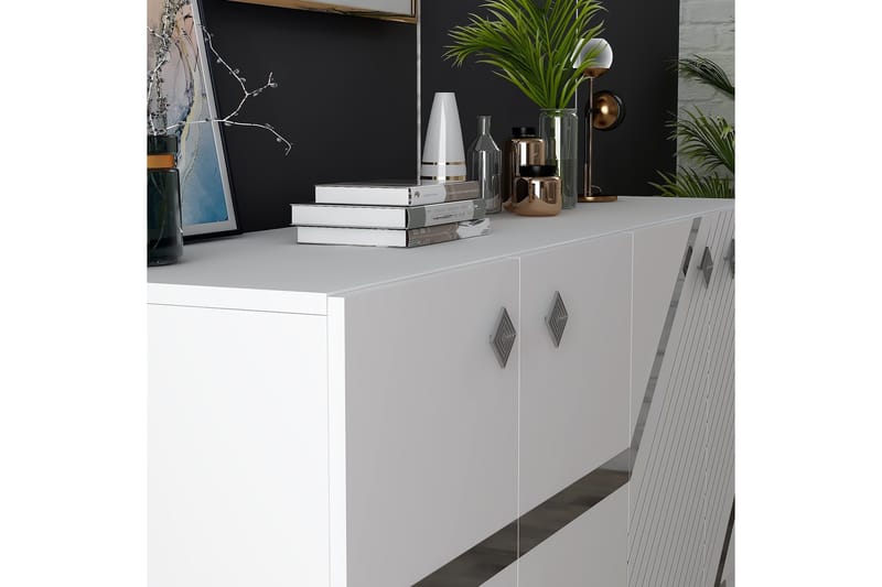 Iris Konsolbord 150 cm - Hvid/Sølv - Møbler - Borde - Aflastningsbord - Entrébord