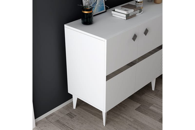 Iris Konsolbord 150 cm - Hvid/Sølv - Møbler - Borde - Aflastningsbord - Entrébord