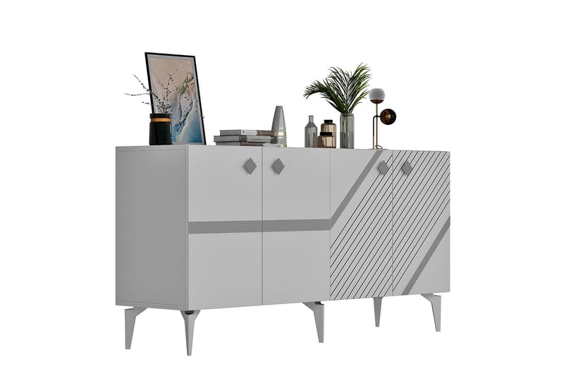 Iris Konsolbord 150 cm - Hvid/Sølv - Møbler - Borde - Aflastningsbord - Entrébord