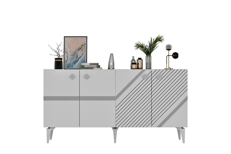 Iris Konsolbord 150 cm - Hvid/Sølv - Møbler - Borde - Aflastningsbord - Entrébord