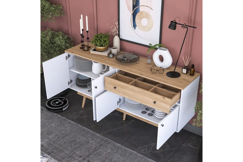 Islen konsolbord 180 cm - Mørkebrun/Hvid - Møbler - Borde - Aflastningsbord - Entrébord