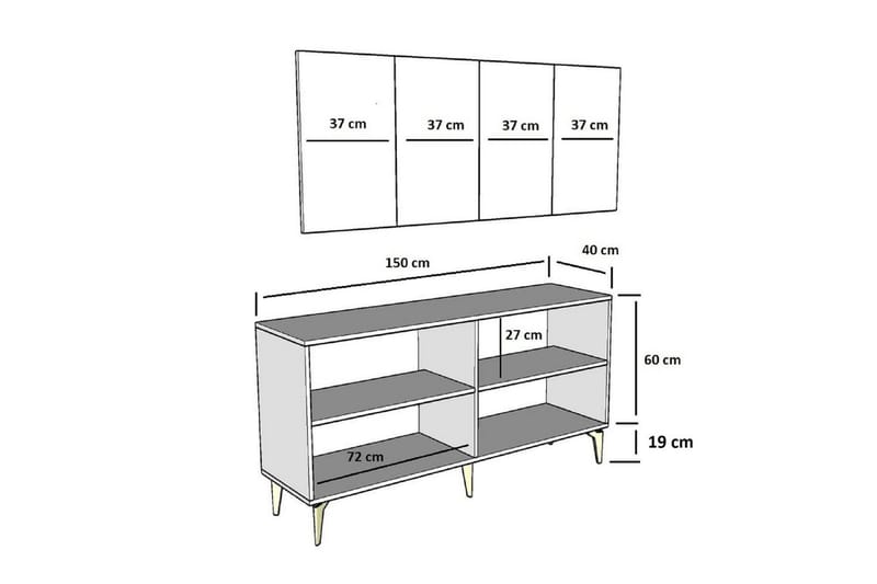 Ivara Konsolbord 150 cm - Sort - Møbler - Borde - Aflastningsbord - Entrébord