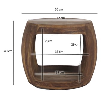 Ivoora Sidebord 50 cm Landlig stil - varm mørkebrun - Møbler - Borde - Aflastningsbord - Lampebord